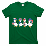 Cute Fourth Of July Patriotic Goose Group T-Shirt - Green