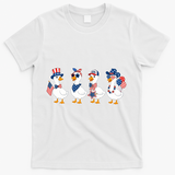 Cute Fourth Of July Patriotic Goose Group T-Shirt - White