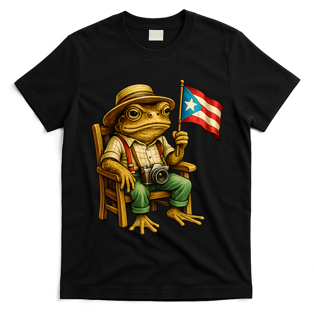 Coqui Frog Puerto Rico Flag Taino Boricua Hispanic T-Shirt