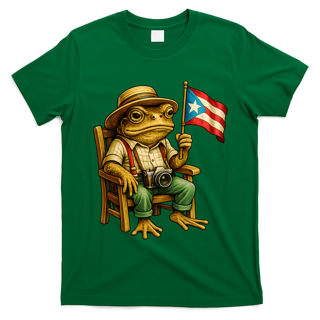 Coqui Frog Puerto Rico Flag Taino Boricua Hispanic T-Shirt