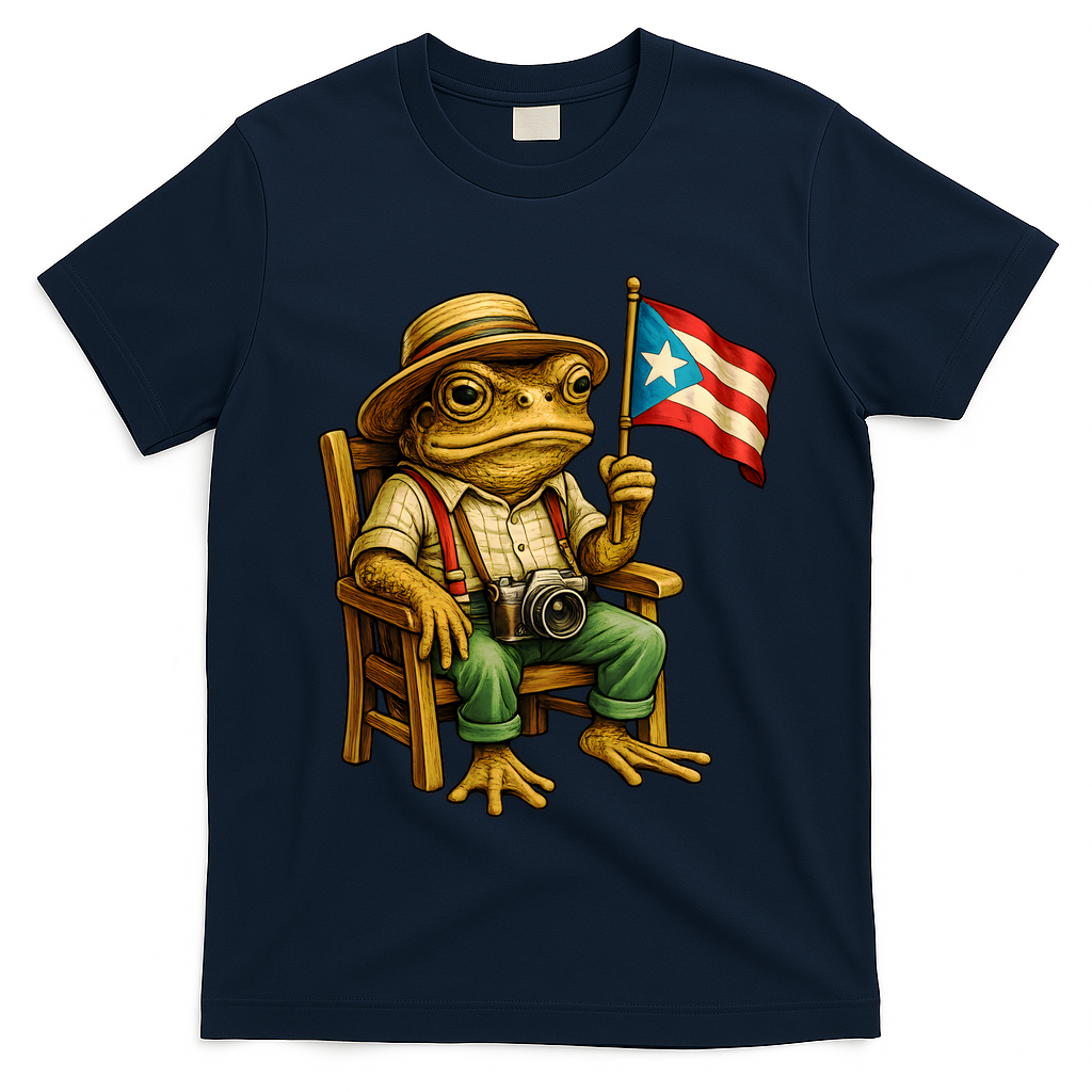 Coqui Frog Puerto Rico Flag Taino Boricua Hispanic T-Shirt