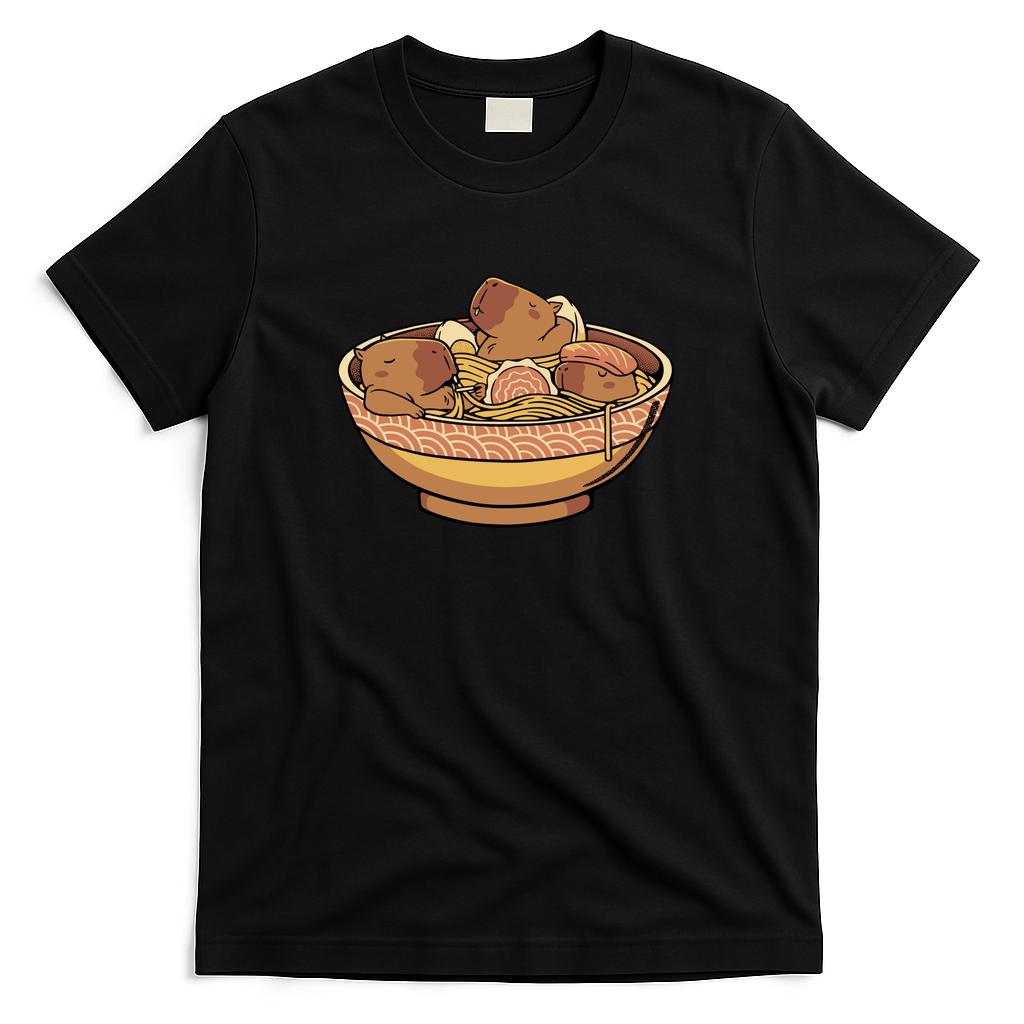 Capybara Funny Ramen by Tobe Fonseca - Black