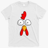 Chicken Face Rooster Halloween Costume Farm Poultry T-Shirt - White
