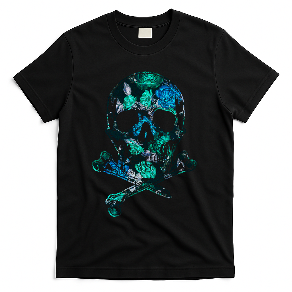 Cool Summer Graphic Skull T-Shirt - Black