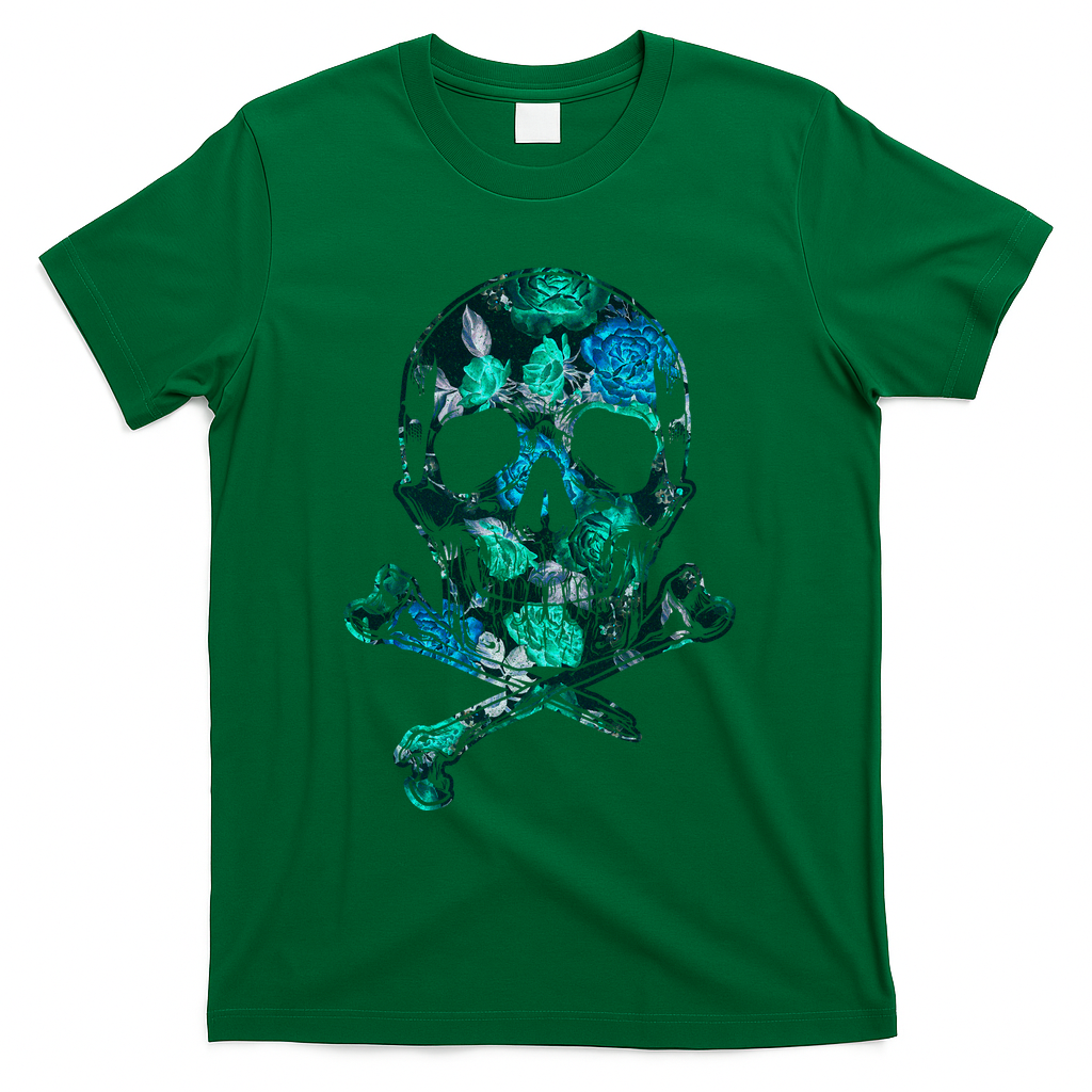 Cool Summer Graphic Skull T-Shirt - Green