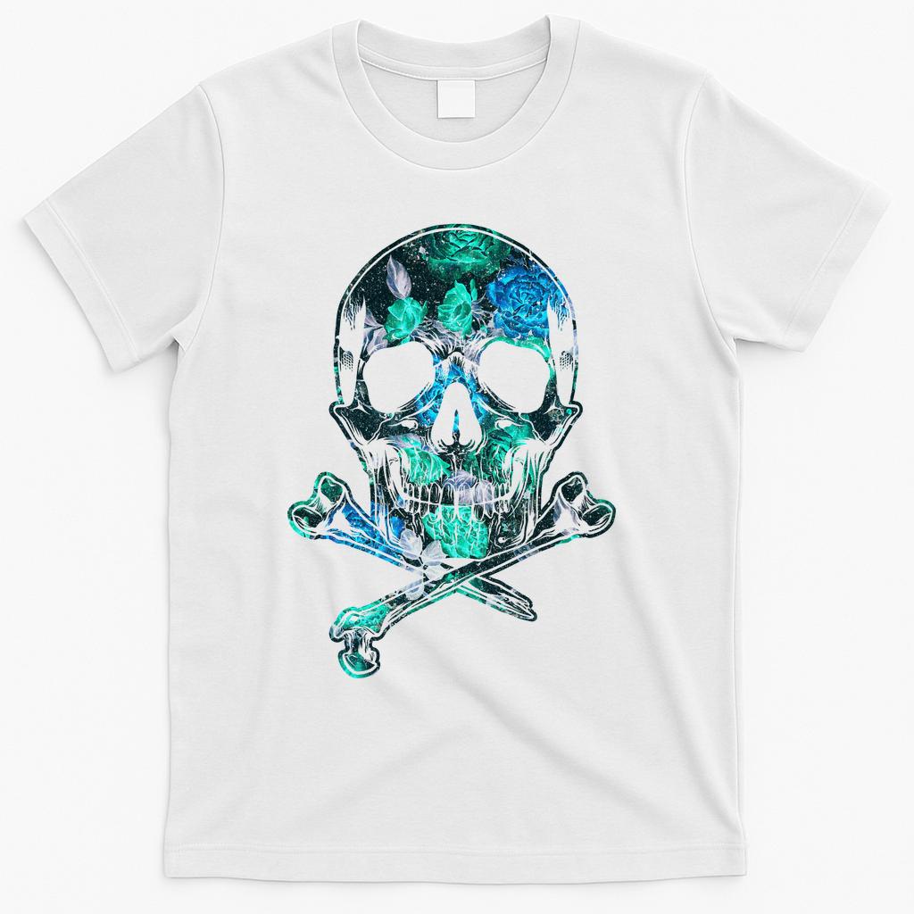 Cool Summer Graphic Skull T-Shirt - White