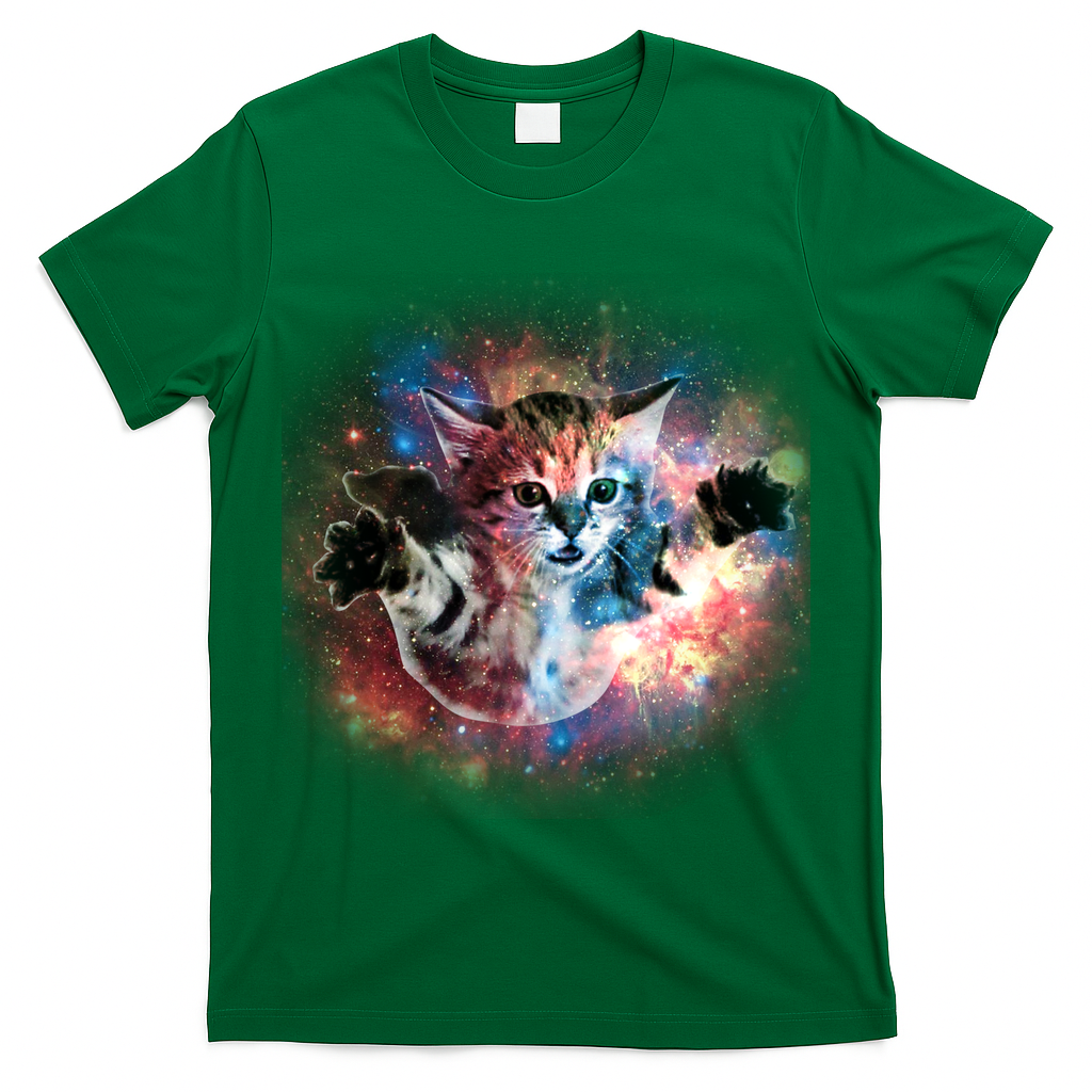 Funny Cat Floating In Space T-Shirt