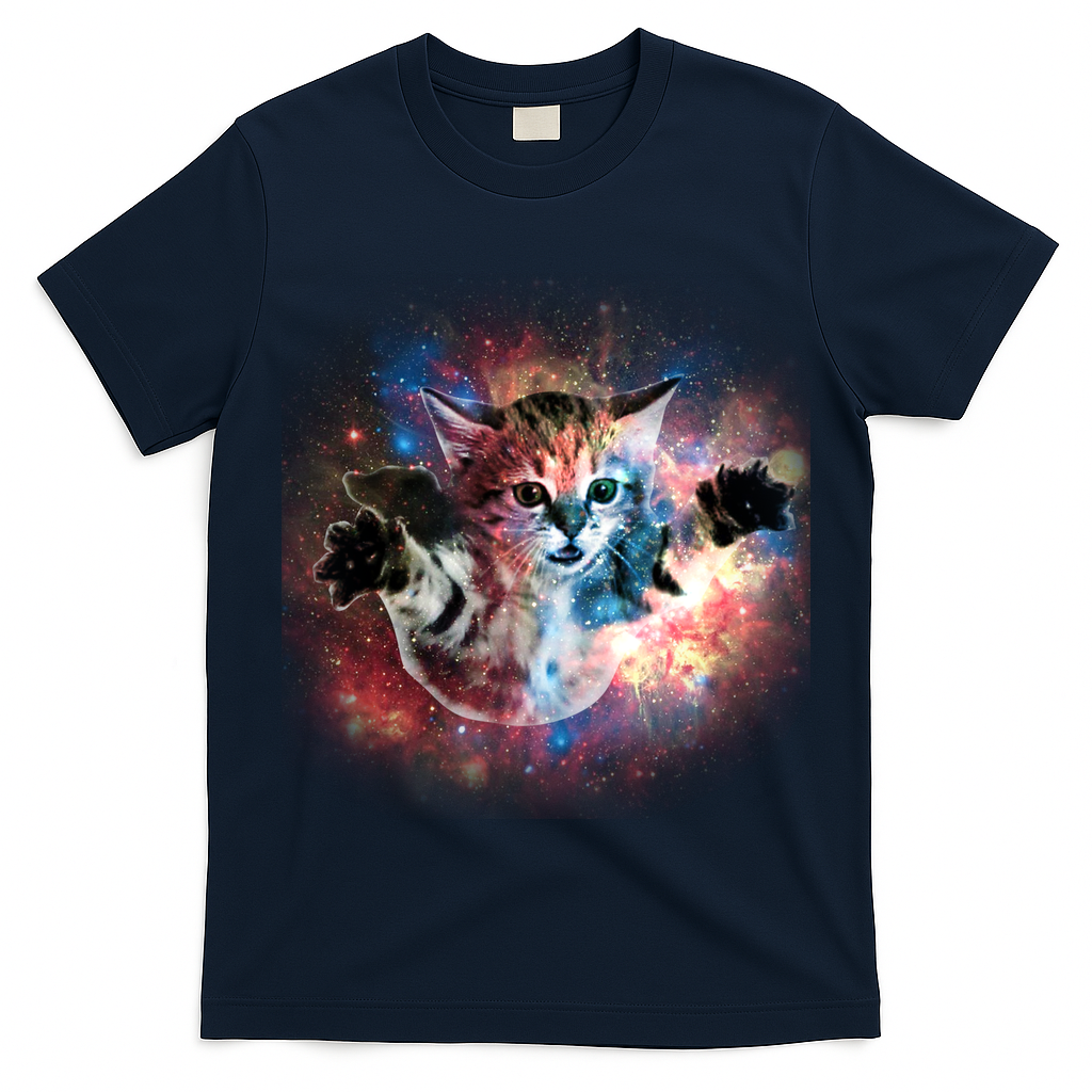 Funny Cat Floating In Space T-Shirt