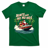 Christmas Funny Santa Boats And Ho Ho Hos T-Shirt - Irish Green
