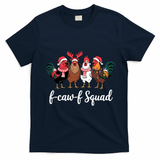 Christmas F-Caw-F Squad Funny Festive Chicken T-Shirt - Navy Blue