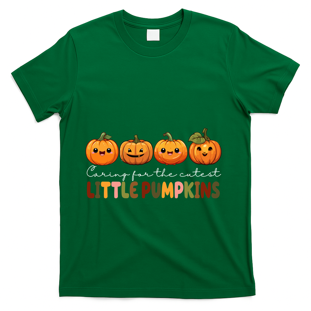 Caring For The Cutest Little Pumpkins T-Shirt - Green