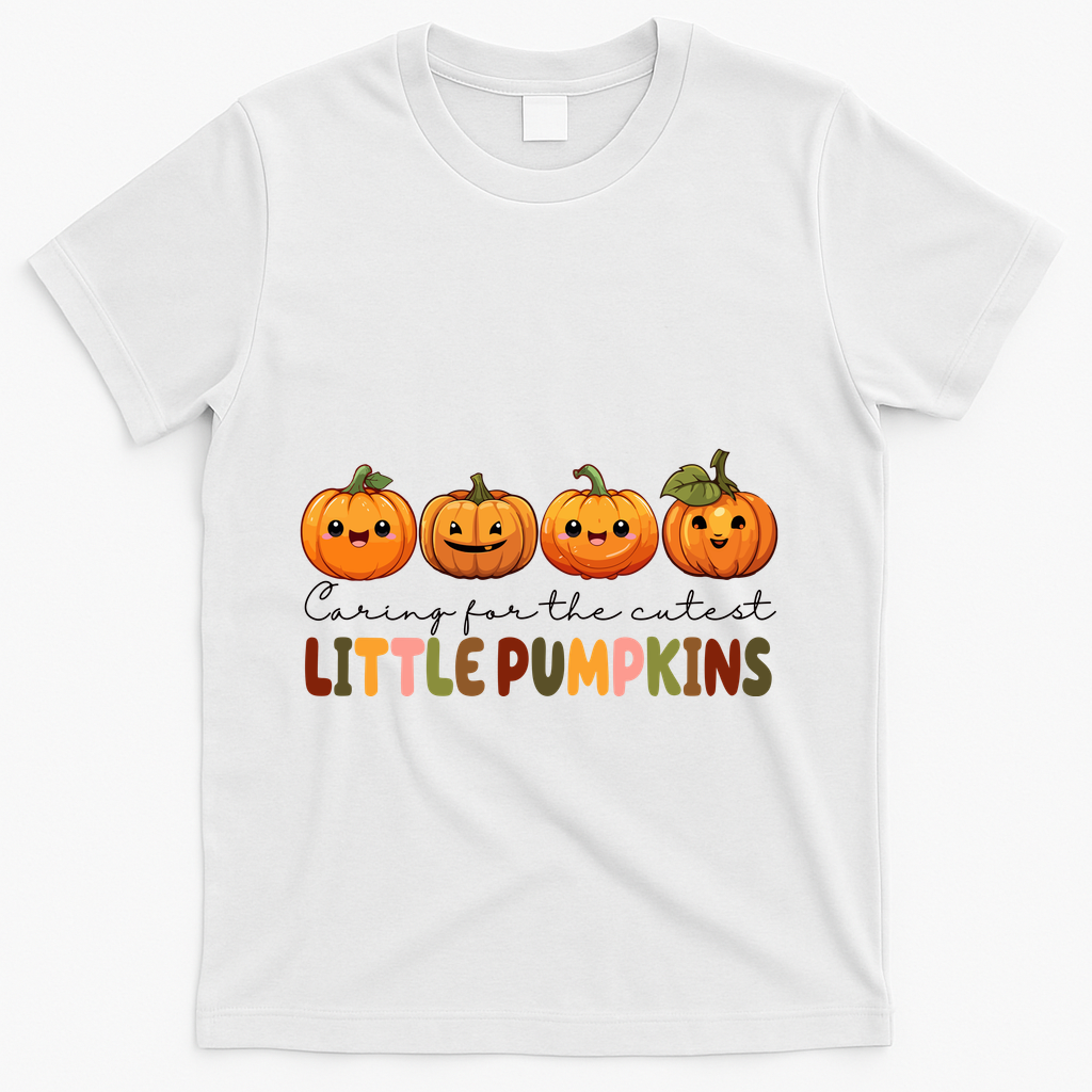 Caring For The Cutest Little Pumpkins T-Shirt - White