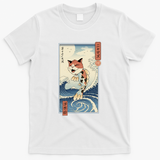 Cat Fish Ukiyo-e - White