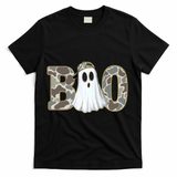 Camo Ghost Boo Spooky Halloween T-Shirt - Black