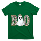 Camo Ghost Boo Spooky Halloween T-Shirt - Green