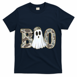 Camo Ghost Boo Spooky Halloween T-Shirt - Navy