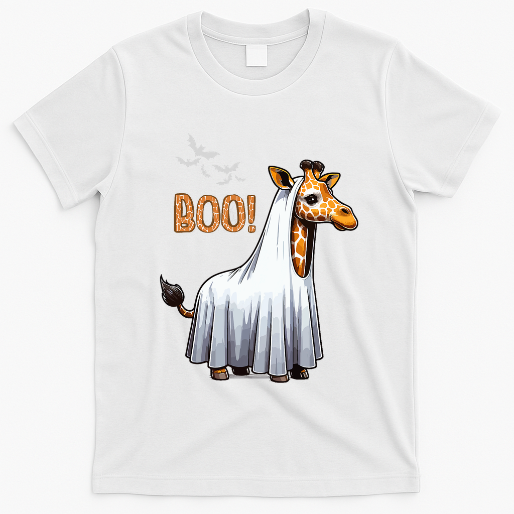 Cute Giraffe Boo Halloween Costume Zoo Lover T-Shirt - White