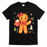 Cute Gingerbread Christmas Snow Cute Gifts T-Shirt - Black