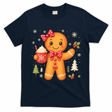 Cute Gingerbread Christmas Snow Cute Gifts T-Shirt - Navy Blue