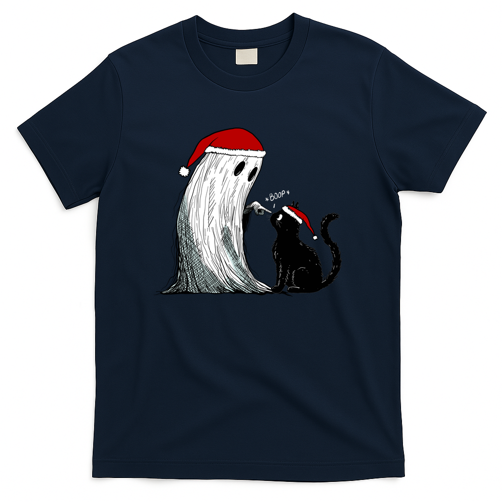 Christmas Ghost Doing A Boop - Navy