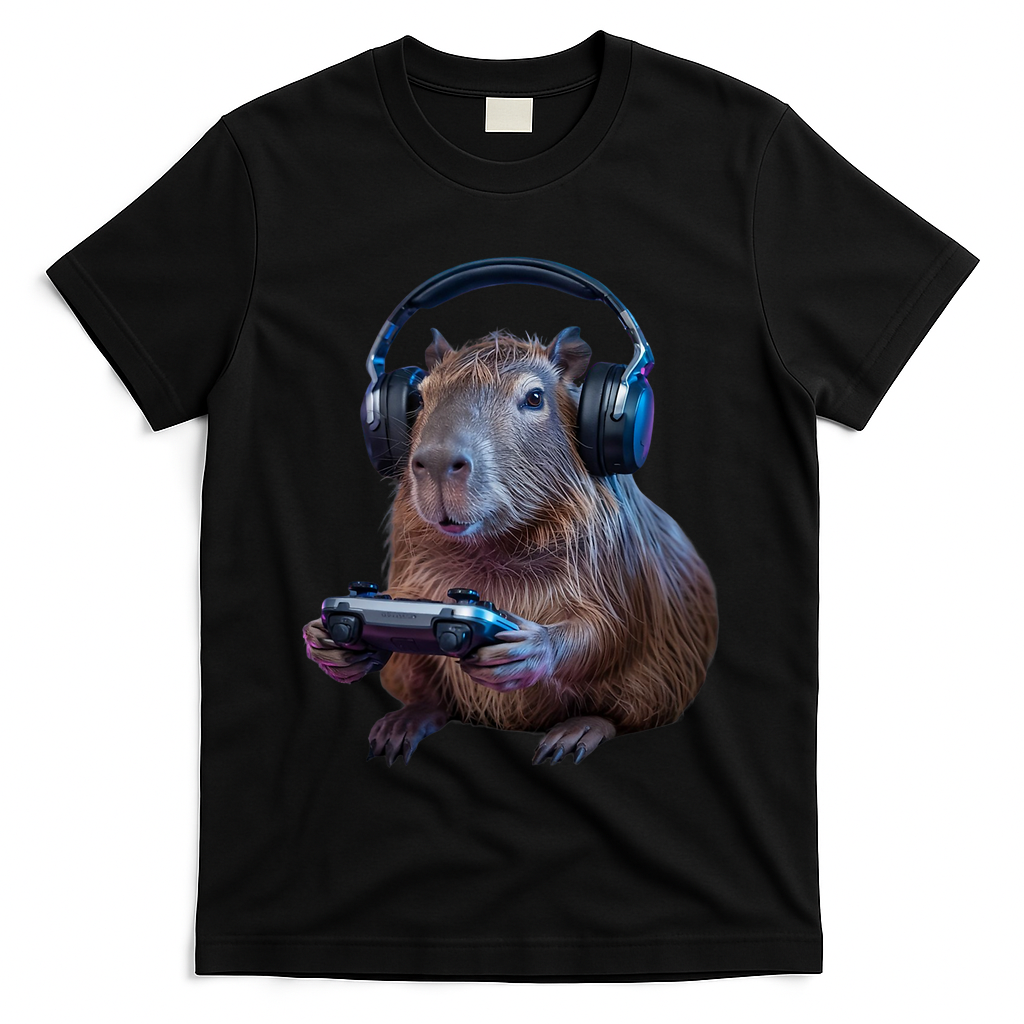 Capybara Gaming - Funny Gamer Capybara  T-Shirt