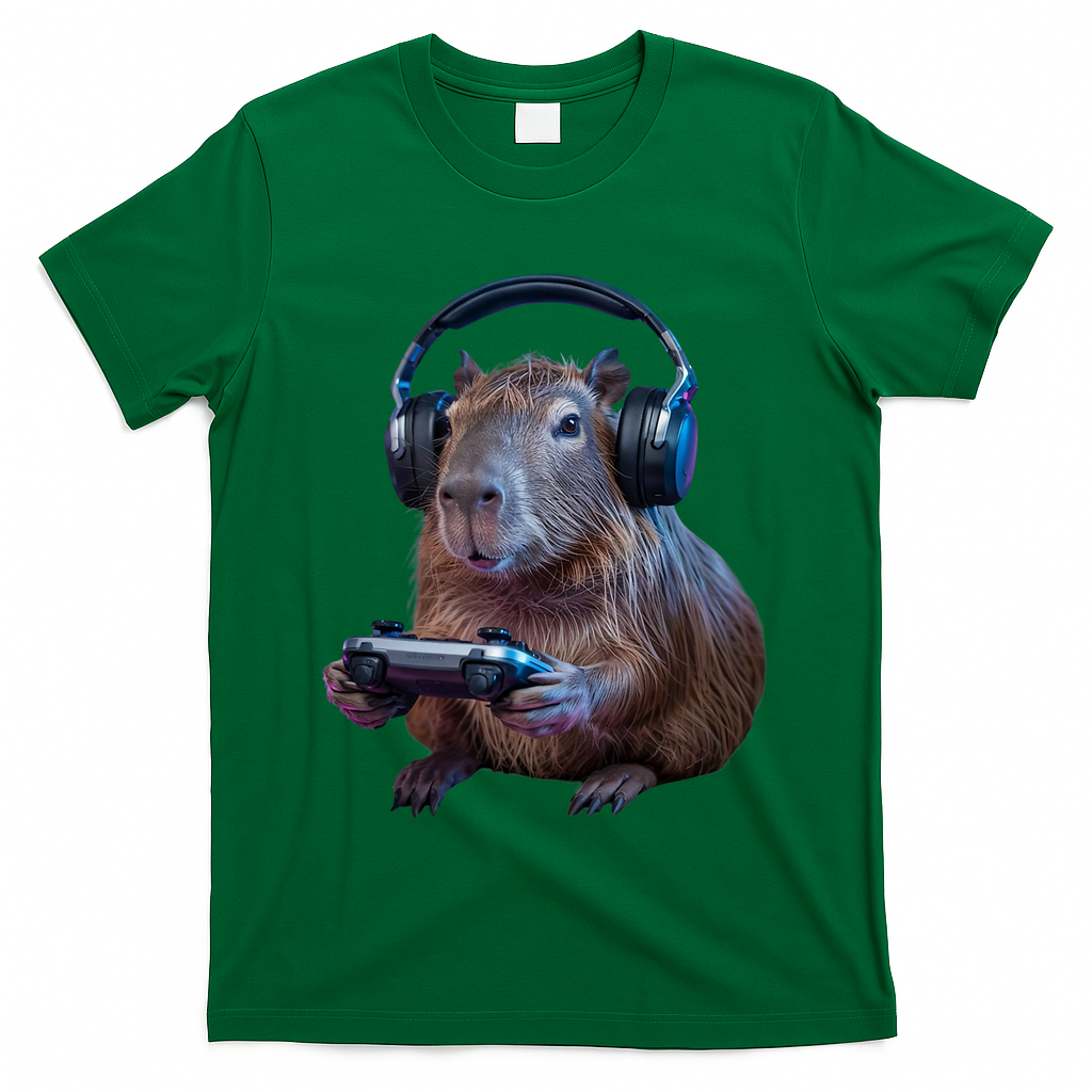 Capybara Gaming - Funny Gamer Capybara  T-Shirt
