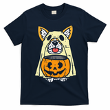 Corgi Ghost Halloween Costume for Dog Lovers T-Shirt - Navy Blue
