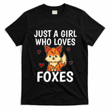 Cute Gift Just A Girl Who Loves Foxes Cute Fox Costume T-Shirt - Black