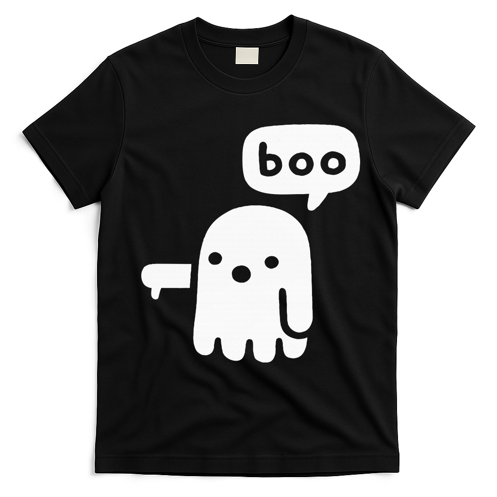 Chunky Ghost Of Disapproval Boo Halloween T-Shirt - Black