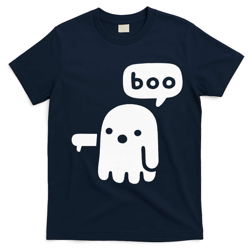 Chunky Ghost Of Disapproval Boo Halloween T-Shirt - Navy Blue