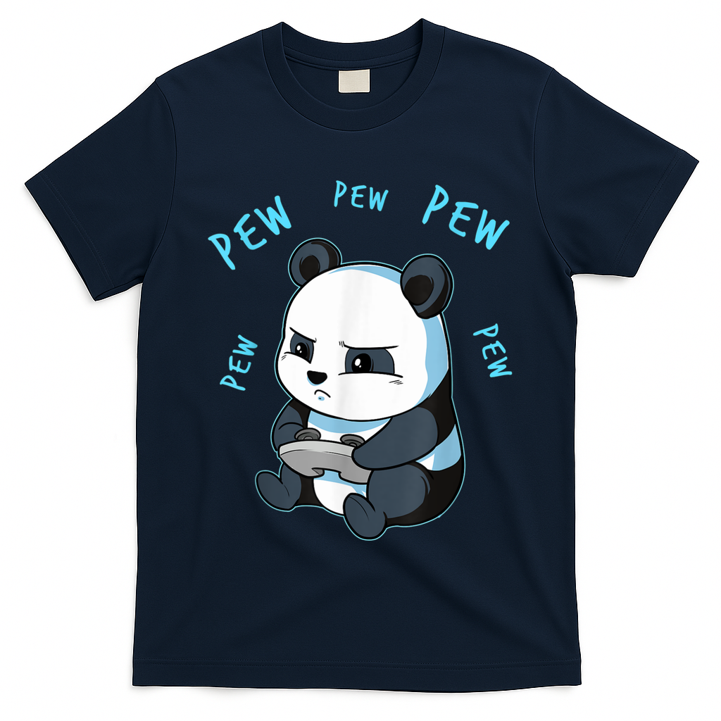 Cute Gaming Panda Pew Video Game Computer Player T-Shirt