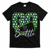 Cute Go Seattle Leopard Print Cheer Megaphone Football Fan T-Shirt