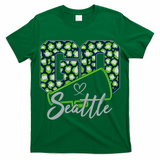 Cute Go Seattle Leopard Print Cheer Megaphone Football Fan T-Shirt