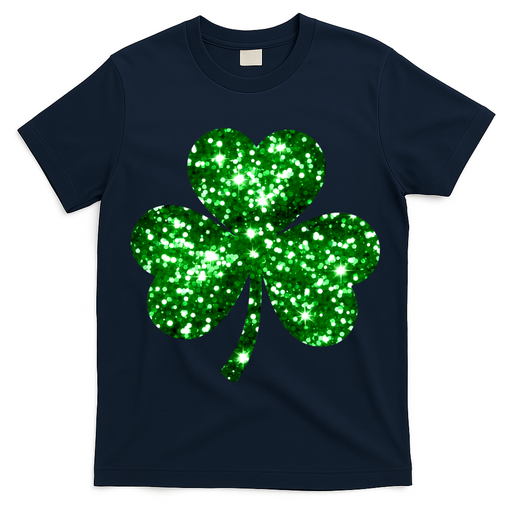 Cute Glittery St Patrick's Day Shamrock T-Shirt