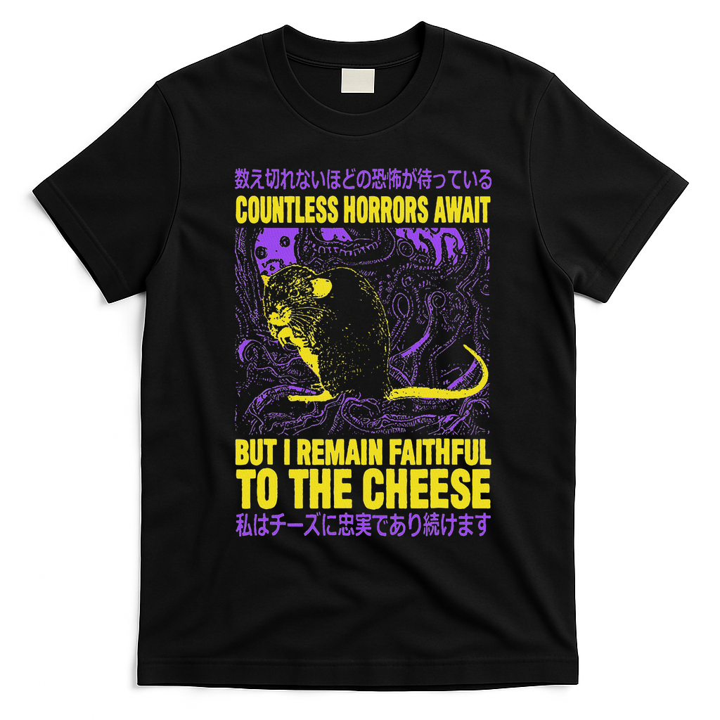 Countless Horrors Await But I Remain Faithful To The Cheese T T-Shirt - Black