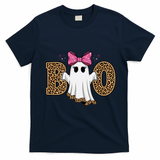 Cute Halloween Boo Ghost Vibes Spooky Season T-Shirt - Navy Blue