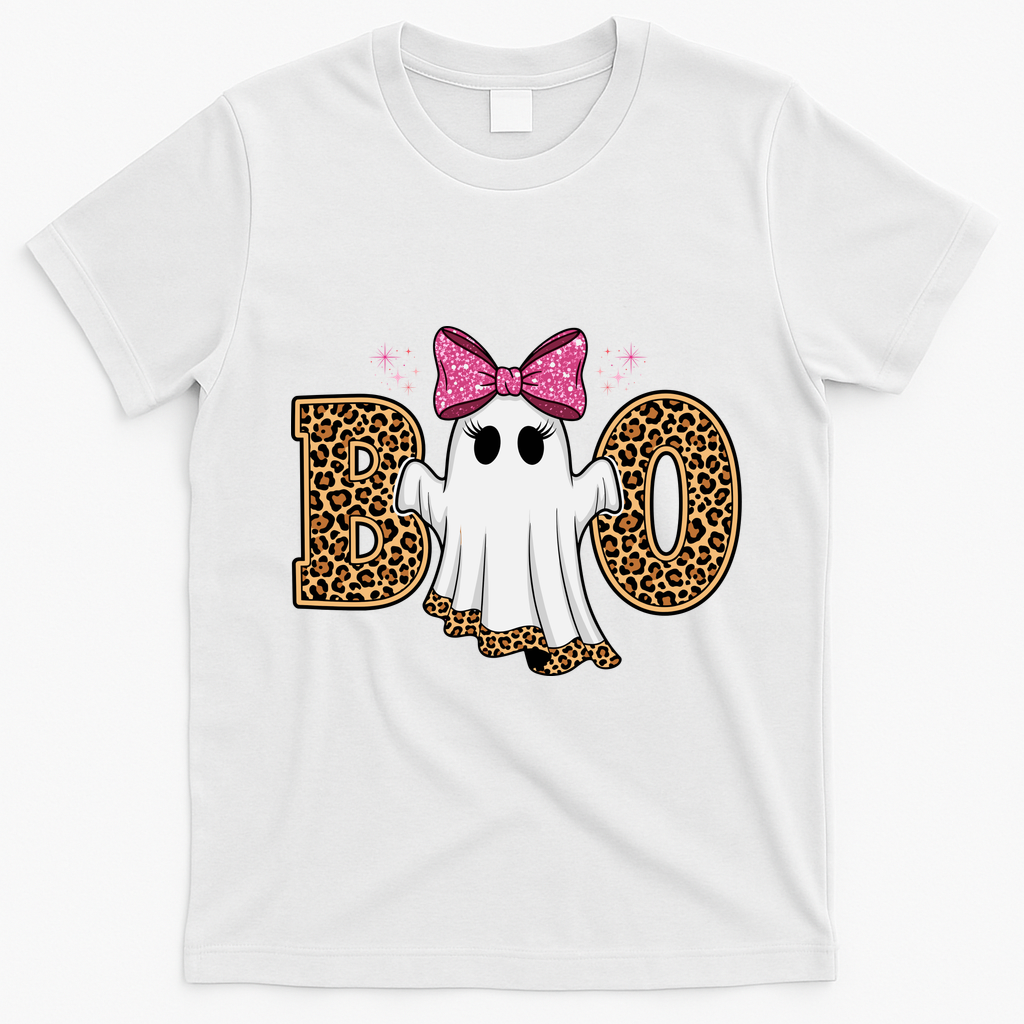 Cute Halloween Boo Ghost Vibes Spooky Season T-Shirt - White