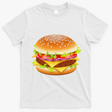 Cheeseburger Hamburger Burger Funny Food Halloween Costume T-Shirt - White