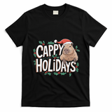 Cappy Holidays Capybara Christmas T-Shirt - Black