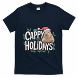 Cappy Holidays Capybara Christmas T-Shirt - Navy Blue