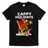 Cappy Holidays Christmas Capybara Funny Capybara Christmas T-Shirt - Black