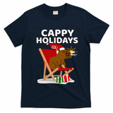 Cappy Holidays Christmas Capybara Funny Capybara Christmas T-Shirt - Navy Blue