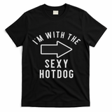 Couples Halloween Costume S I'm With The Sexy Hot Dog T-Shirt - Black