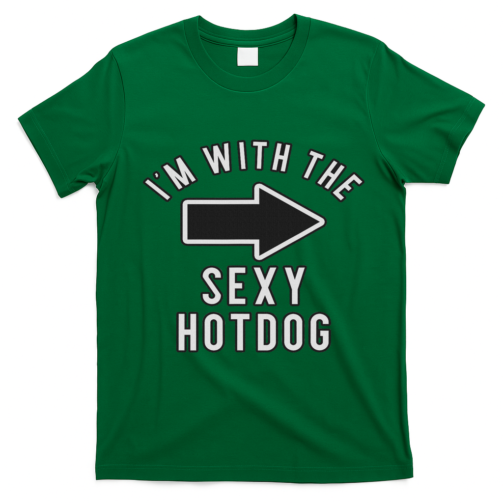 Couples Halloween Costume S I'm With The Sexy Hot Dog T-Shirt - Irish Green
