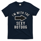 Couples Halloween Costume S I'm With The Sexy Hot Dog T-Shirt - Navy Blue