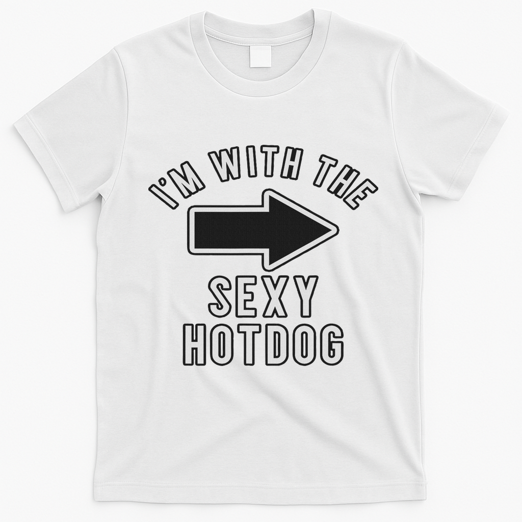 Couples Halloween Costume S I'm With The Sexy Hot Dog T-Shirt - White