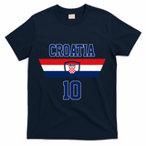 Croatia Hrvatska Flag Zagreb Croatian Soccer Jersey T-Shirt - Navy