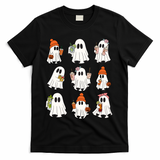 Cute Halloween Ghost Vibes Spooky Autumn Gift T-Shirt - Black