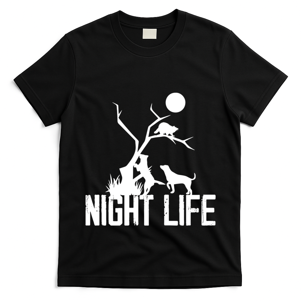 Coon Hound Hunting Night Life Hunting Dog Coon Hunting Funny Gift T-Shirt