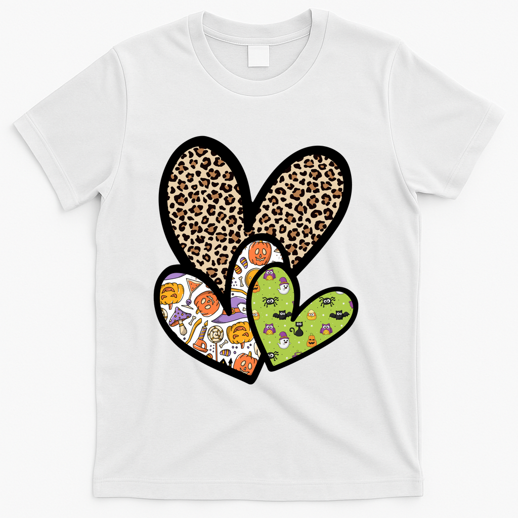 Cute Halloween Hearts Festive T-Shirt - White